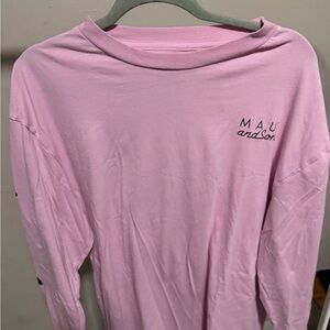 Maui and Sons Pink Logo Tee with Black Print